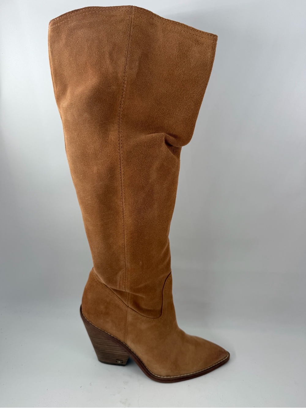 NEW! Sam Edelman Indigo Cypress Tan Suede-SZ 7.5-Knee High Western Boots